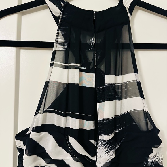 White House Black Market Black and White Halter Dress 6 - Picture 5 of 7